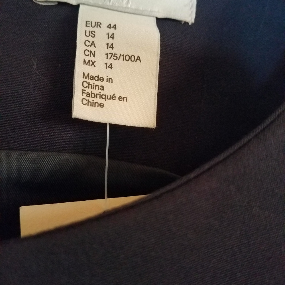 H&M Fit and Flare Navy Blue Lined Dress - Picture 4 of 13
